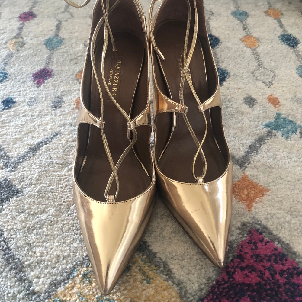 Gold Aquazzura Pumps Size 7